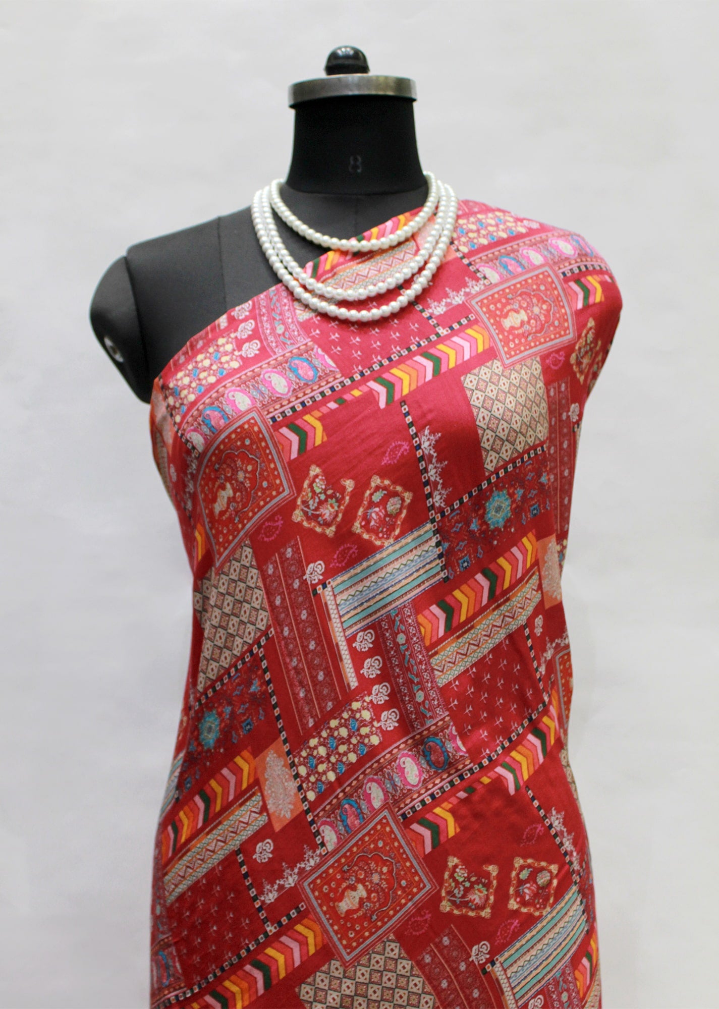 Pure Modal Silk Rani Ethnic Motif Printed Fabric