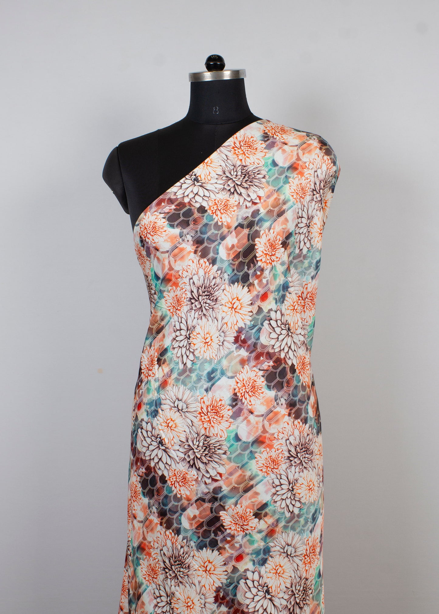 Soft Modal Silk Fabric in Multicolor with Floral Digital Print - Pure Modal Silk 1017 Multicolor Third Image