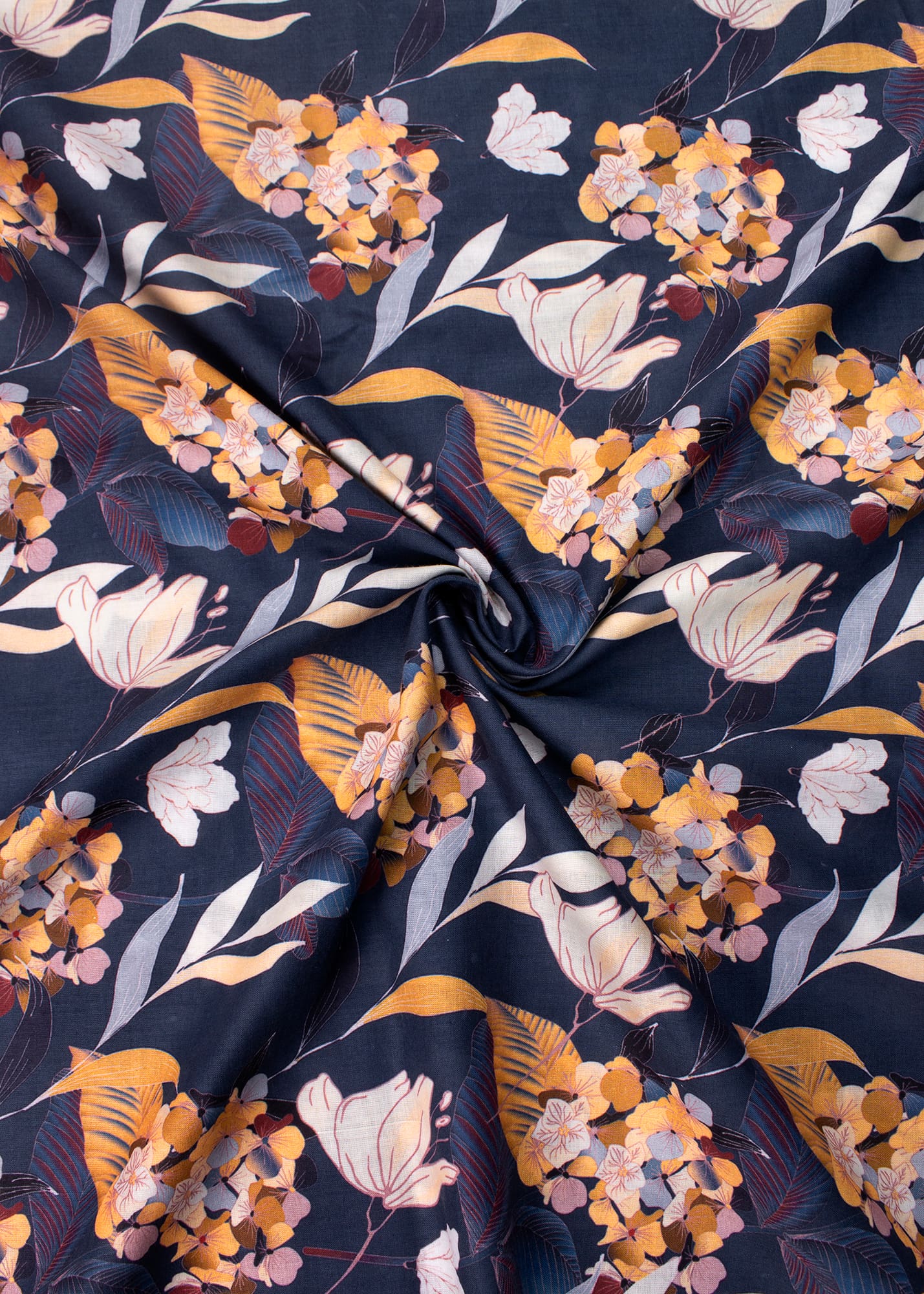 Luxurious Floral Print Fabric for Dresses and Accessories