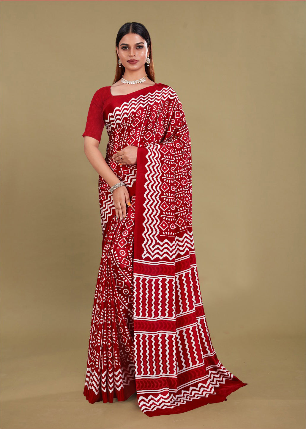 Elegant Red Sarees for Evening Parties
