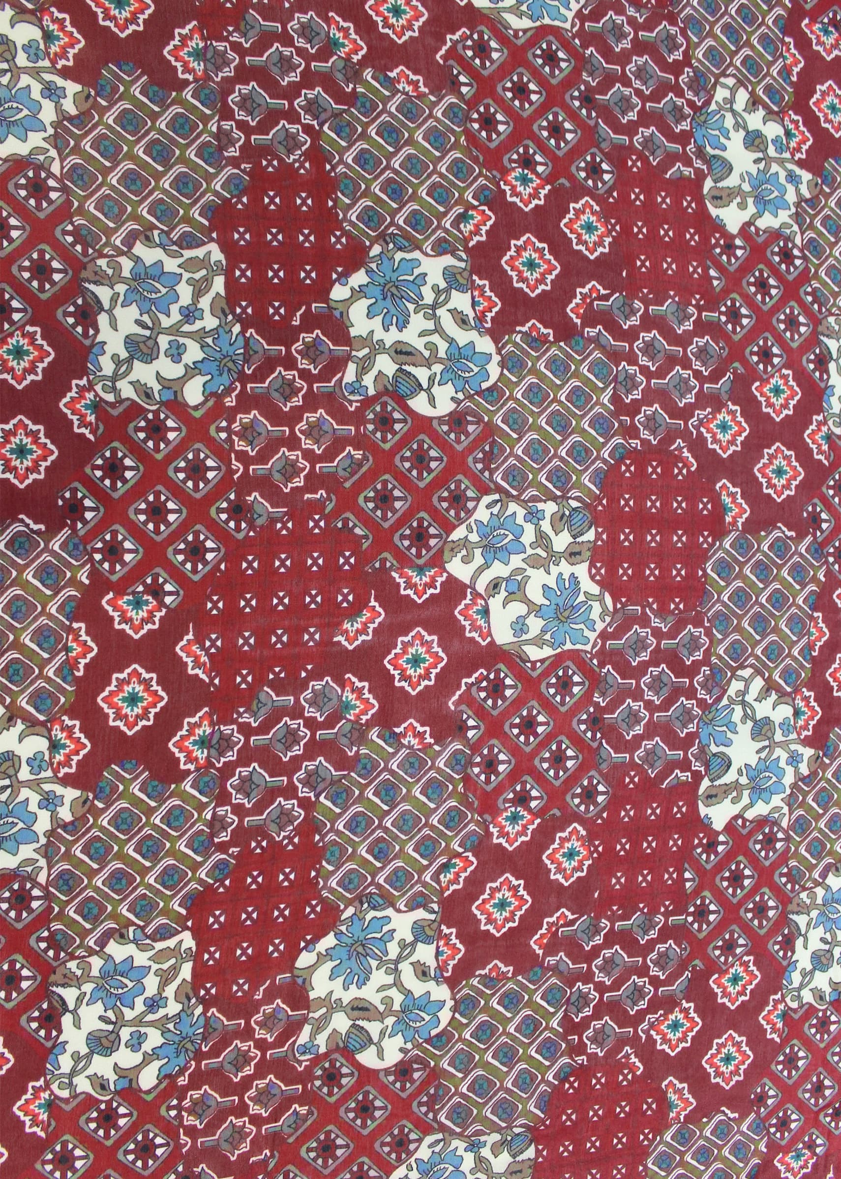 Ajarkh Printed Maroon Pure Modal Silk Fabric - Pure Modal Silk D.No. 1003 Maoon 2