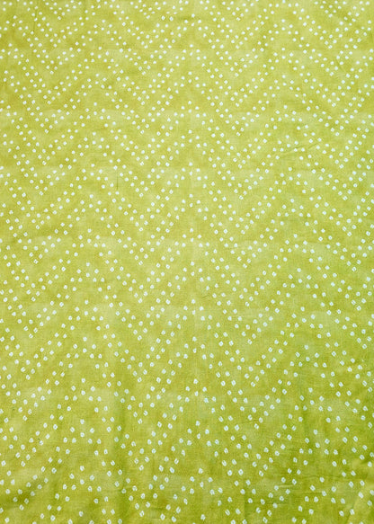 Bandhej Digital Print on Liril Green Pure Cotton Linen Fabric - Pure Cotton Linen D.No. 3207 Liril Green Image 2