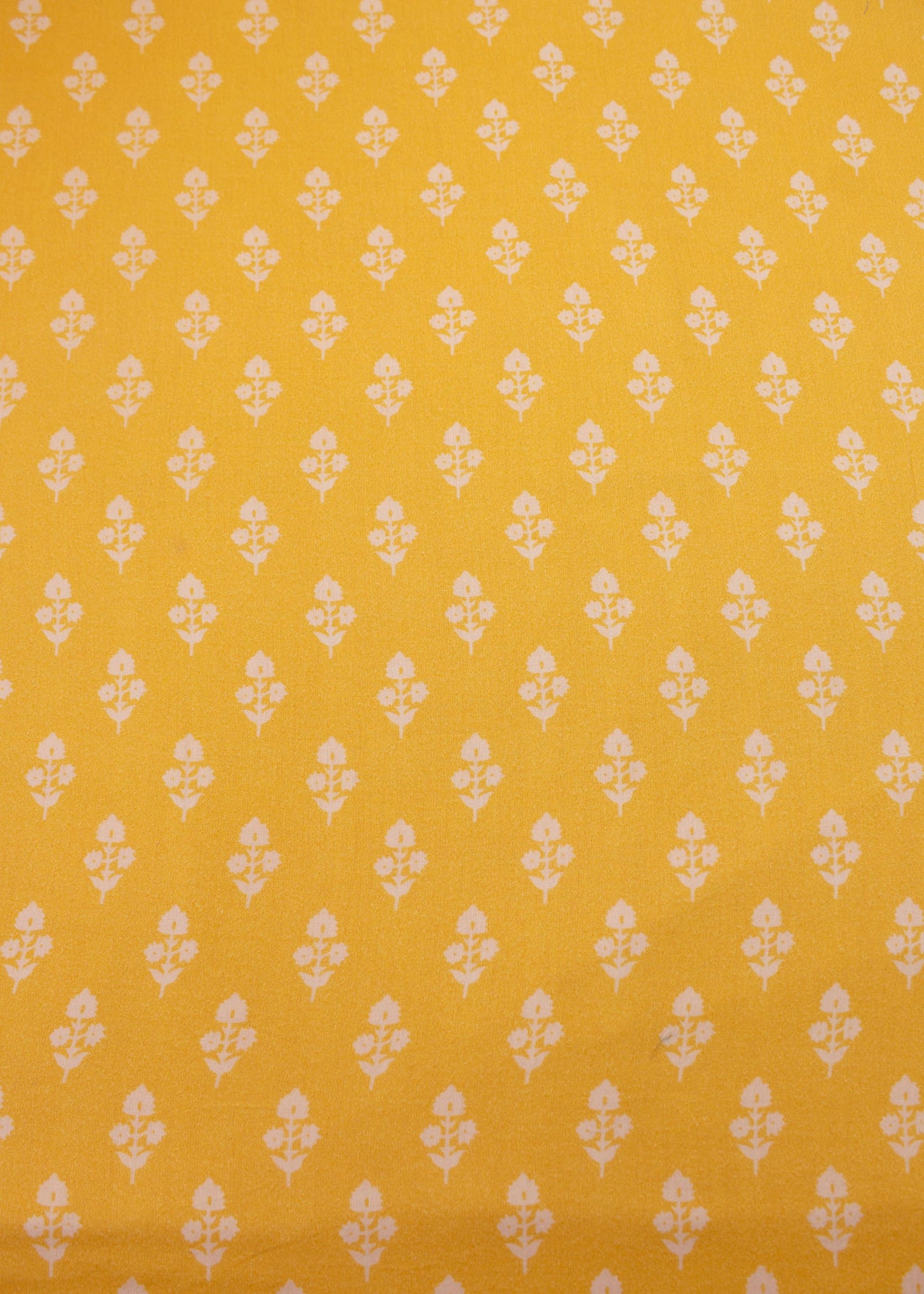 Batik Digital Print on Amber Yellow Pure Cotton Satin Fabric - Pure Cotton Satin D.No. 1703 Amber Yellow 2