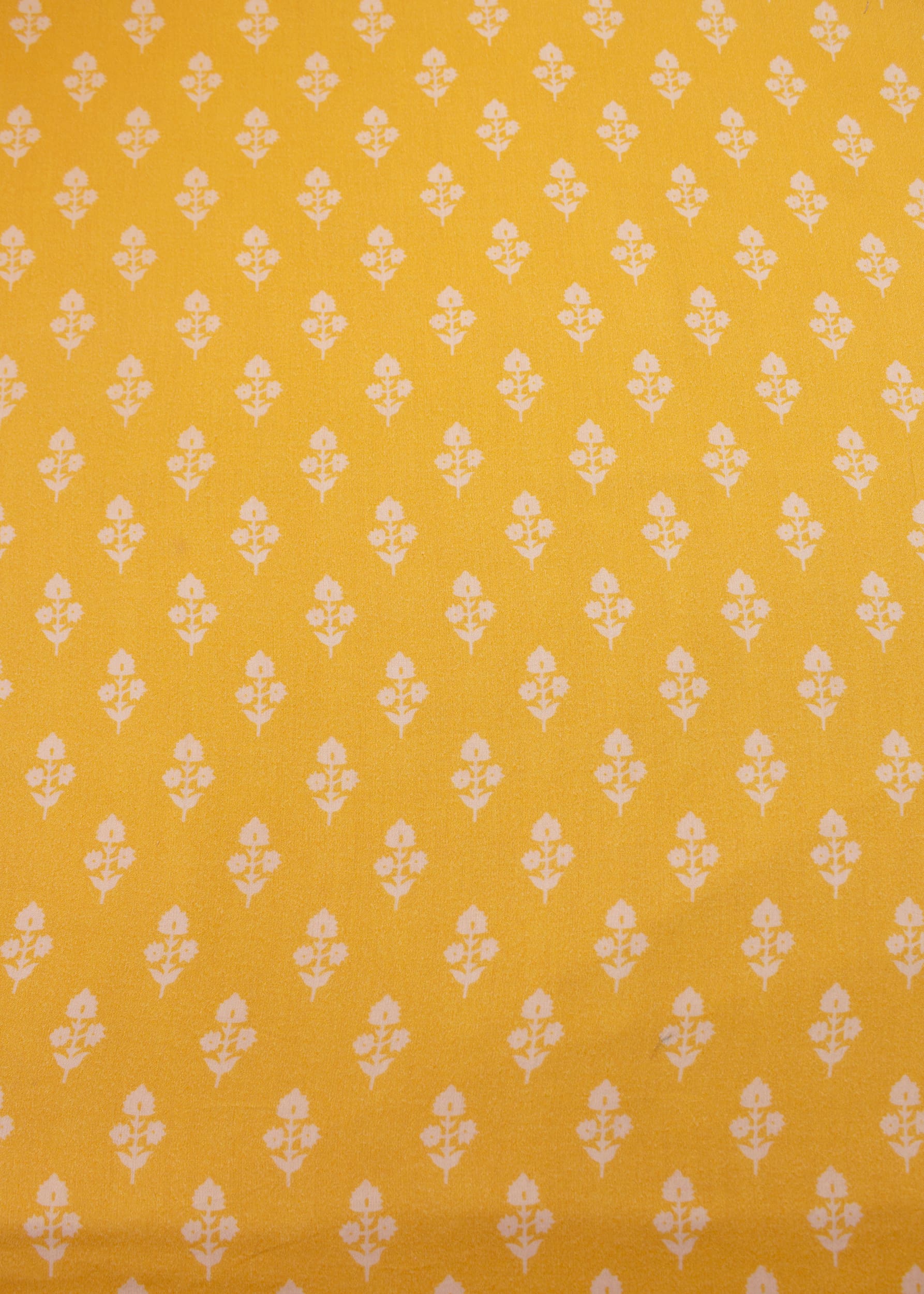 Batik Digital Print on Amber Yellow Pure Cotton Satin Fabric - Pure Cotton Satin D.No. 1703 Amber Yellow 2