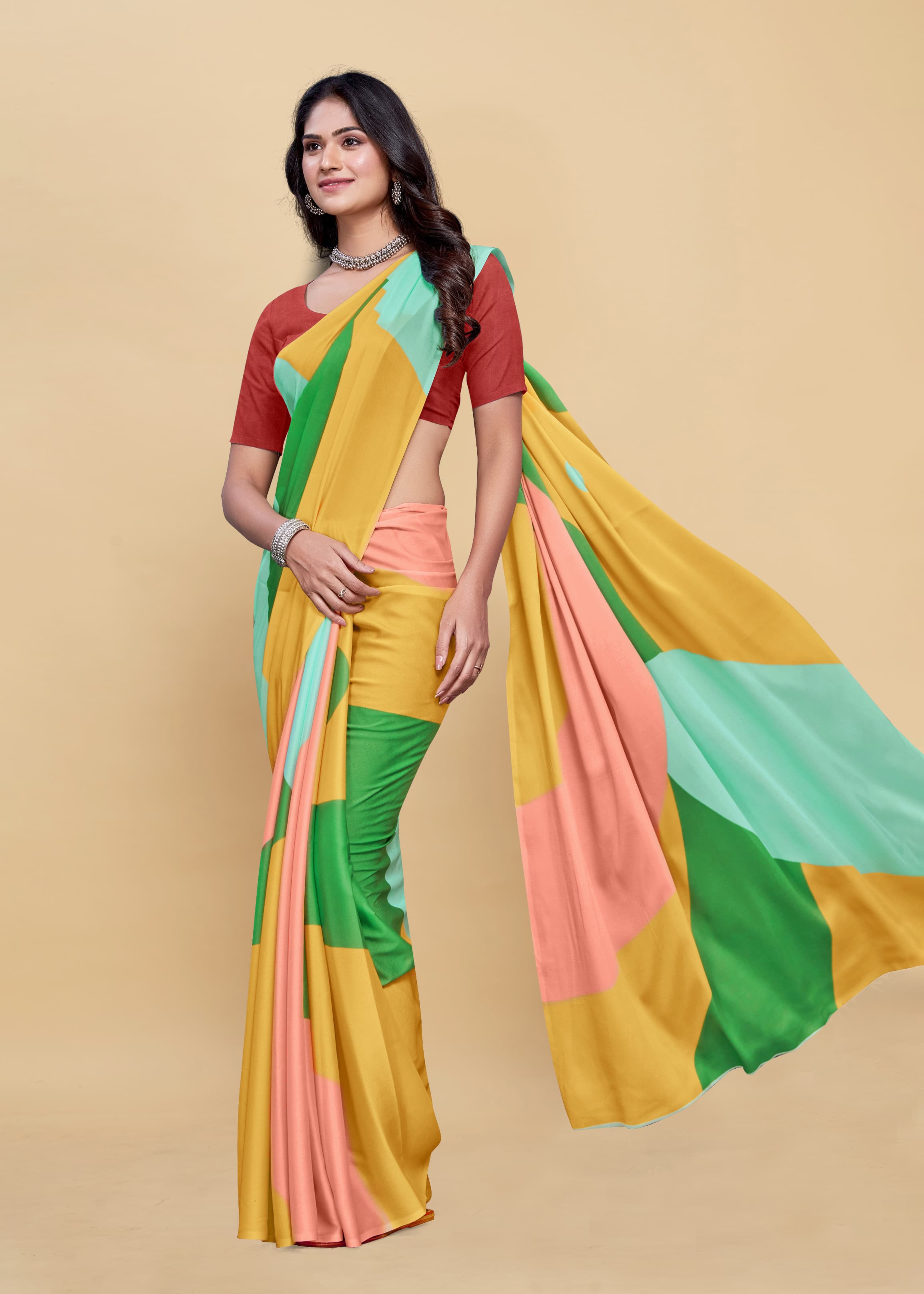 Jiyana Multicolor Classic Yet Elegant Silk Saree With Shaded Print