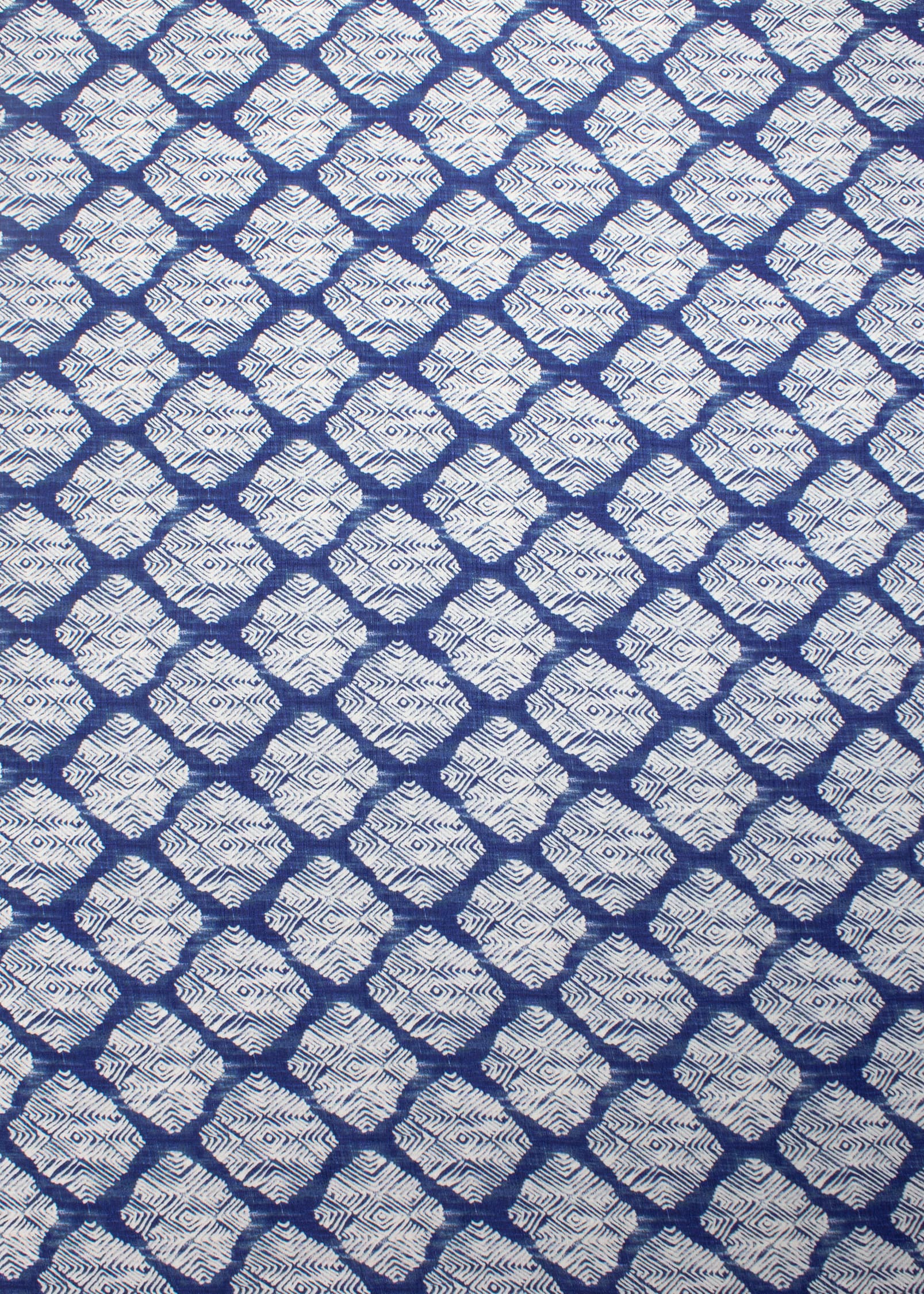 Blue Abstract Aesthetic Motif — Pure Viscose Tissue Silk Designer Fabric - Pure Viscose Tissue Silk 2107 Blue 1