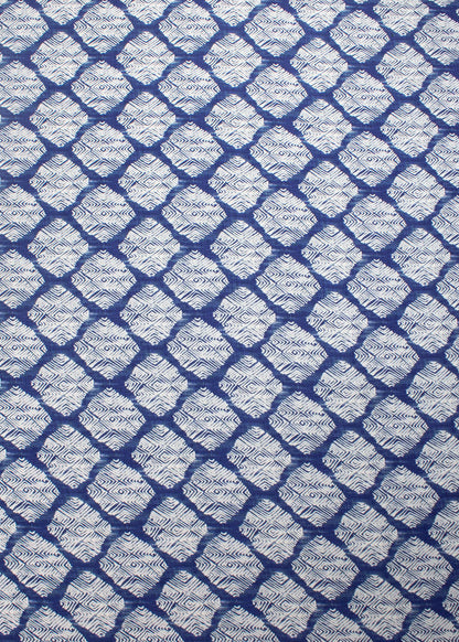 Blue Abstract Aesthetic Motif — Pure Viscose Tissue Silk Designer Fabric - Pure Viscose Tissue Silk 2107 Blue 1