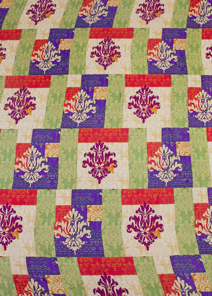 Contemporary Batik Digital Print on Premium Multicolor Modal Silk Fabric - Pure Modal Silk 1018 Multicolor 2