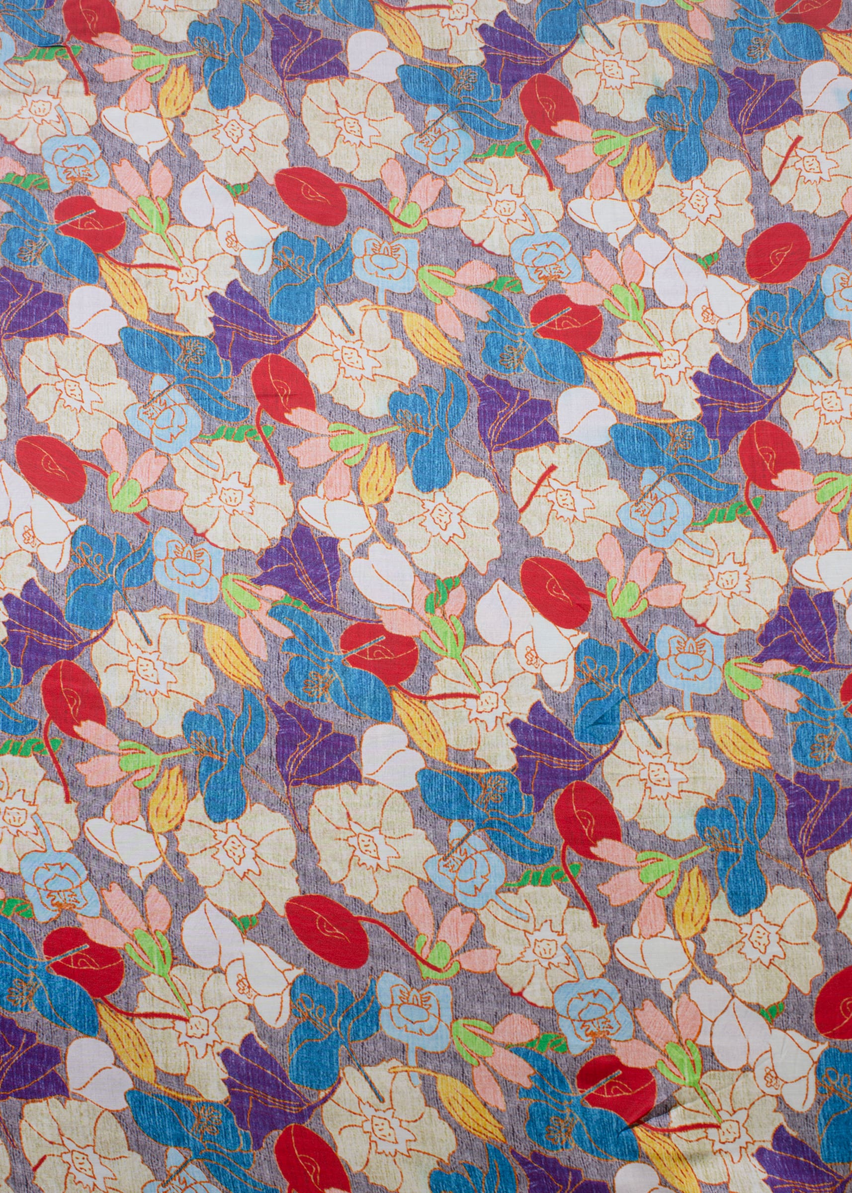 Digitally Printed Pure Modal Silk Fabric Featuring Multicolor Floral Patterns - Pure Modal Silk 1016 Multicolor Modeling 2