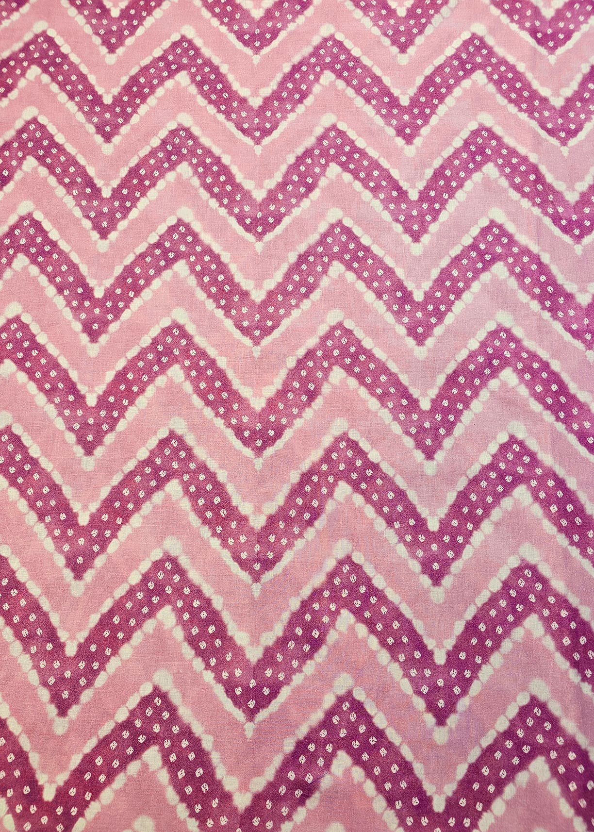 Lavender Pure Cotton Linen Fabric With Zig Zag and Bandhej Print - Pure Cotton Linen D.No. 3208 Lavender Zoom View Image