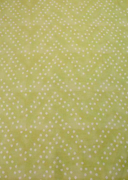 Liril Green Pure Cotton Satin Fabric with Bandhej and Zig Zag Digital Print - Pure Cotton Satin D.No. 1704 Liril Green 2