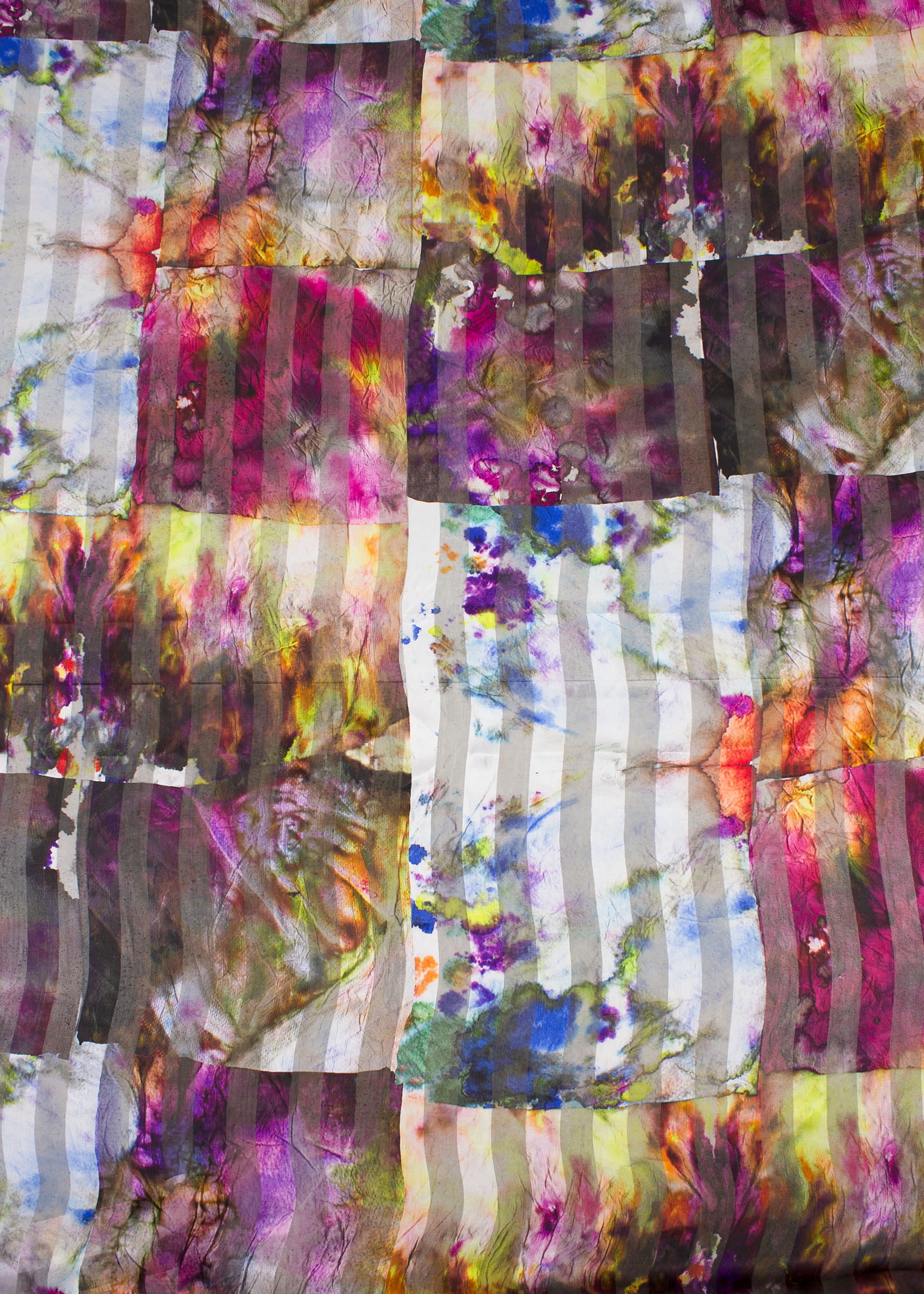 Multicolor Abstract Digital Printed Pure Satin Pattern Georgette Fabric - Pure Georgette Satin Pattern 9004 Multicolor Pose 2