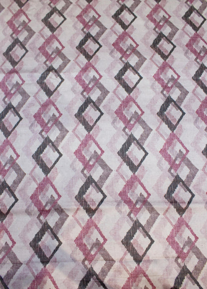 Pastle Pink Ikat Geometric Shape Digital Printed Cotton Fabric - Cotton Fabric D.No. 3031 Pastle Pink Zoom Image