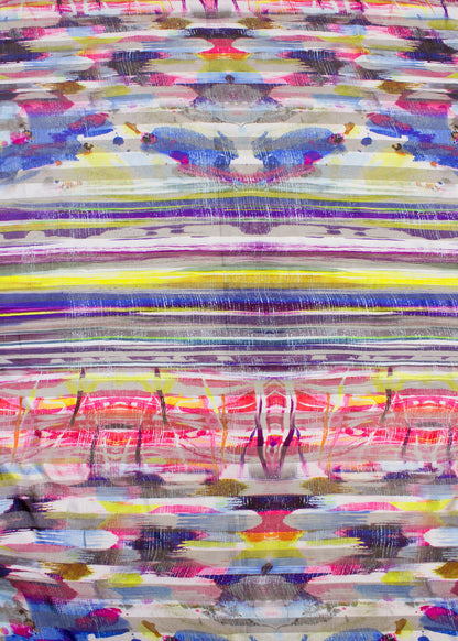 Pure Georgette Satin Pattern Fabric Showcasing Abstract Multicolor Digital Print - Georgette Satin Pattern 9003 Multicolor Modeling 2