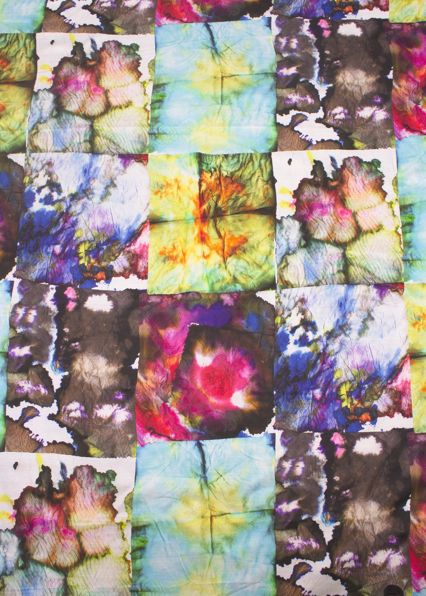 Pure Georgette Satin Pattern Fabric with Multicolor Abstract Digital Print - Pure Georgette Satin Pattern 9001 Multicolor Second Image