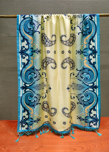 Sky Blue Motif Digital Printed Pashmina Dupatta with Tassels - Pashmina Dupatta D. No. 3103 Sky Blue Full View Image