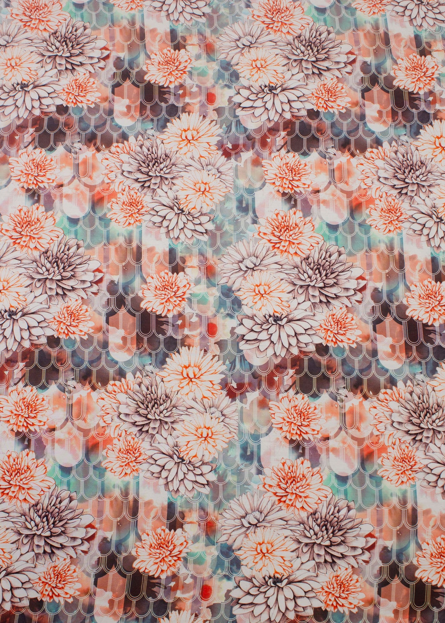 Soft Modal Silk Fabric in Multicolor with Floral Digital Print - Pure Modal Silk 1017 Multicolor Second Image